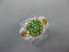 ESTATE LARGE 1.82CT DIAMOND & AAA TSAVORITE 18K YELLOW GOLD 3D FLOWER FUN RING