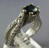 ESTATE 1.21CT DIAMOND & AAA SAPPHIRE 14K WHITE GOLD OVAL & ROUND ENGAGEMENT RING