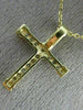 ESTATE .35CT DIAMOND 14KT YELLOW GOLD 3D CLASSIC CHANNEL CROSS FLOATING PENDANT