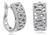 WIDE .50CT DIAMOND 14KT WHITE GOLD 3D MULTI TEAR DROP UMBRELLA HANGING EARRINGS