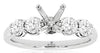 ESTATE .80CT DIAMOND 14KT WHITE GOLD 3D FIVE STONE SEMI MOUNT ENGAGEMENT RING