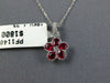1CT DIAMOND & AAA RUBY 18K WHITE GOLD PEAR SHAPE CLASSIC FLOWER FILIGREE PENDANT