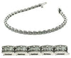 3.0CT DIAMOND 14KT WHITE GOLD 2 STONE PAVE FILIGREE MILGRAIN FUN TENNIS BRACELET