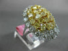 GIA LARGE 7.42CT WHITE & INTENSE YELLOW DIAMOND 18K 2 TONE GOLD 3D COCKTAIL RING