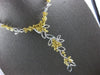GIA EXTRA LARGE 25.57CT DIAMOND 18KT 2 TONE GOLD 3D MULTI SHAPE LARIAT NECKLACE