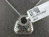 ESTATE .07CT DIAMOND 14K WHITE GOLD HANDCRAFTED MULTI FLOWER LADY PURSE PENDANT