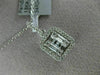 .49CT DIAMOND 18KT WHITE GOLD 3D ROUND & BAGUETTE SQUARE OCTAGON CLUSTER PENDANT