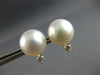LARGE .10CT DIAMOND & AAA SOUTH SEA PEARL 18K WHITE GOLD SOLITAIRE STUD EARRINGS