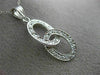 ESTATE .30CT DIAMOND 14KT WHITE GOLD 3D OVAL LOVE KNOT FLOATING PENDANT #25730