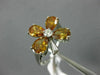 ESTATE WIDE 3.15CT WHITE & CHOCOLATE FANCY DIAMOND 14K WHITE GOLD 3D FLOWER RING