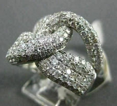 ESTATE EXTRA LARGE 2.92CT ROUND CUT DIAMOND 14KT WHITE GOLD WOVEN INFINITY RING