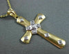 ESTATE .08CT ETOILE DIAMOND 14K WHITE & YELLOW GOLD CROSS PENDANT & CHAIN #22924