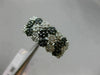 WIDE 1.0CT WHITE & BLACK DIAMOND 14KT WHITE GOLD MULTI ROW MULTI FLOWER FUN RING
