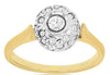 ESTATE .50CT DIAMOND 14KT YELLOW GOLD 3D FLORAL LOVE RING