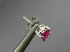 ESTATE 1.55CT DIAMOND & AAA RUBY 14KT WHITE GOLD 3D CLASSIC STUD EARRINGS #17188