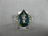 LARGE 5.15CT DIAMOND & AAA MYSTIC TOPAZ 14KT WHITE GOLD FILIGREE ENGAGEMENT RING