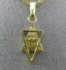 ESTATE 14K YELLOW GOLD 3D DOUBLE SIDED CHAI LIFE MENORAH FLOATING PENDANT #25451