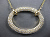 EXTRA LARGE 1.78CT DIAMOND 14KT YELLOW GOLD 3D MULTI ROW OPEN OVAL LOVE NECKLACE