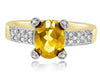 ESTATE 1.76CT DIAMOND & AAA CITRINE 14KT YELLOW GOLD 3D OVAL & ROUND FUN RING
