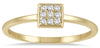 ESTATE .09CT DIAMOND 14KT YELLOW GOLD 3D CLASSIC CLASSIC SQUARE PAVE LOVE RING
