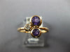 ESTATE .93CT DIAMOND & AAA AMETHYST 14KT ROSE GOLD 3D BEZEL 3 STONE FUN RING
