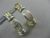 ESTATE .65CTW CHANNEL DIAMOND HUGGIES 14K WHITE YELLOW GOLD EARRINGS 23MM #18661