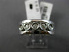 WIDE .23CT DIAMOND 14KT WHITE GOLD 3D ETOILE BEZEL MENS WEDDING ANNIVERSARY RING