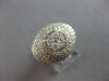 LARGE 2.57CT DIAMOND 14KT 2 TONE GOLD CLUSTER DOME SHAPE MULTI ROW UNISEX RING