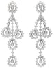 LARGE 5.50CT DIAMOND 18KT WHITE GOLD MULTI TEAR DROP CHANDELIER HANGING EARRINGS