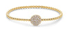 .60CT DIAMOND 18K YELLOW GOLD CIRCULAR PAVE FLEXIBLE BEADED LOVE BANGLE BRACELET
