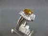 ESTATE 3.71CT DIAMOND & AAA YELLOW SAPPHIRE 18KT WHITE GOLD OVAL BALLERINA RING
