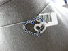 .60CT DIAMOND & AAA SAPPHIRE 14KT WHITE GOLD DOUBLE HEART LOVE FLOATING PENDANT