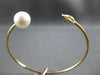 ESTATE .22CT DIAMOND & SOUTH SEA PEARL 14KT YELLOW GOLD FLEXIBLE BANGLE BRACELET