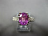 LARGE 2.66CT DIAMOND & AAA PINK SAPPHIRE 14KT WHITE GOLD ENGAGEMENT RING #26911