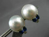 LARGE .92CT DIAMOND AAA SAPPHIRE & SOUTH SEA PEARL 18KT WHITE GOLD 3D EARRINGS