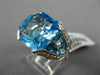 ESTATE EXTRA LARGE 12.10CT DIAMOND & AAA BLUE TOPAZ 18KT WHITE GOLD 3D FUN RING