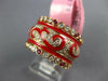 WIDE 1.6CT DIAMOND & AAA RUBY & RED ENAMEL 18KT ROSE GOLD FILIGREE ETERNITY RING