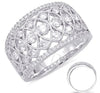 WIDE .99CT DIAMOND 14KT WHITE GOLD 3D MULTI ROW OPEN FILIGREE ANNIVERSARY RING