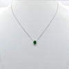 2.3CT DIAMOND & AAA TSAVORITE 18K WHITE GOLD OVAL & ROUND HALO SOLITAIRE PENDANT