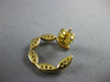 ESTATE .62CT DIAMOND 18KT YELLOW GOLD MULTI LEAF SIDEWAYS HOOP HANGING EARRINGS