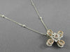 1.05CT WHITE & PINK DIAMOND 14KT WHITE & ROSE GOLD 3D FLOWER BY THE YARD PENDANT
