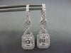 ESTATE 1.59CT DIAMOND 18KT WHITE GOLD ROUND & BAGUETTE SQUARE HANGING EARRINGS