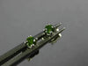 ESTATE SMALL .10CT GREEN DIAMOND 14KT WHITE GOLD 3D CLASSIC ROUND STUD EARRINGS