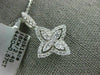 ESTATE .57CT DIAMOND 18K WHITE GOLD 3D CLASSIC 4 LEAF CLOVER FLOWER LOVE PENDANT