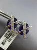 LARGE 11.45CT DIAMOND & AAA AMETHYST 14K WHITE GOLD OVAL & ROUND X STUD EARRINGS