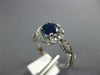 ESTATE 1.07CT DIAMOND & AAA SAPPHIRE 14KT WHITE GOLD FLOWER HALO ENGAGEMENT RING
