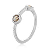 .42CT WHITE & CHOCOLATE FANCY DIAMOND 18KT WHITE GOLD DOUBLE SOLITAIRE LOVE RING