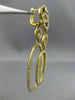 ESTATE LARGE 3.21CT DIAMOND 18KT YELLOW GOLD 3D OVAL CHANDELIER HANGING EARRINGS