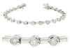 ESTATE 3.0CT DIAMOND 14KT WHITE GOLD ROUND BY THE YARD BAR LOVE TENNIS BRACELET