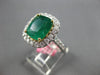 EXTRA LARGE 6.27CT DIAMOND & AAA EMERALD 18K 2 TONE GOLD 3D HALO ENGAGEMENT RING